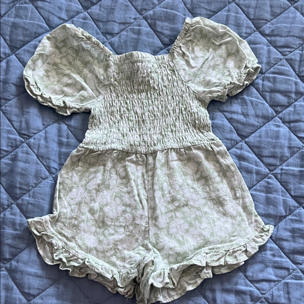Kids Floral Green Romper